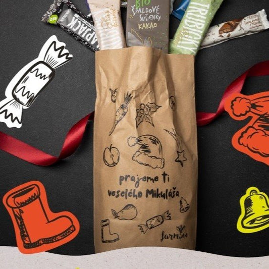 Papierové VRECKO so stuhou - motív Mikuláš 1ks (20,5 x 33cm)
