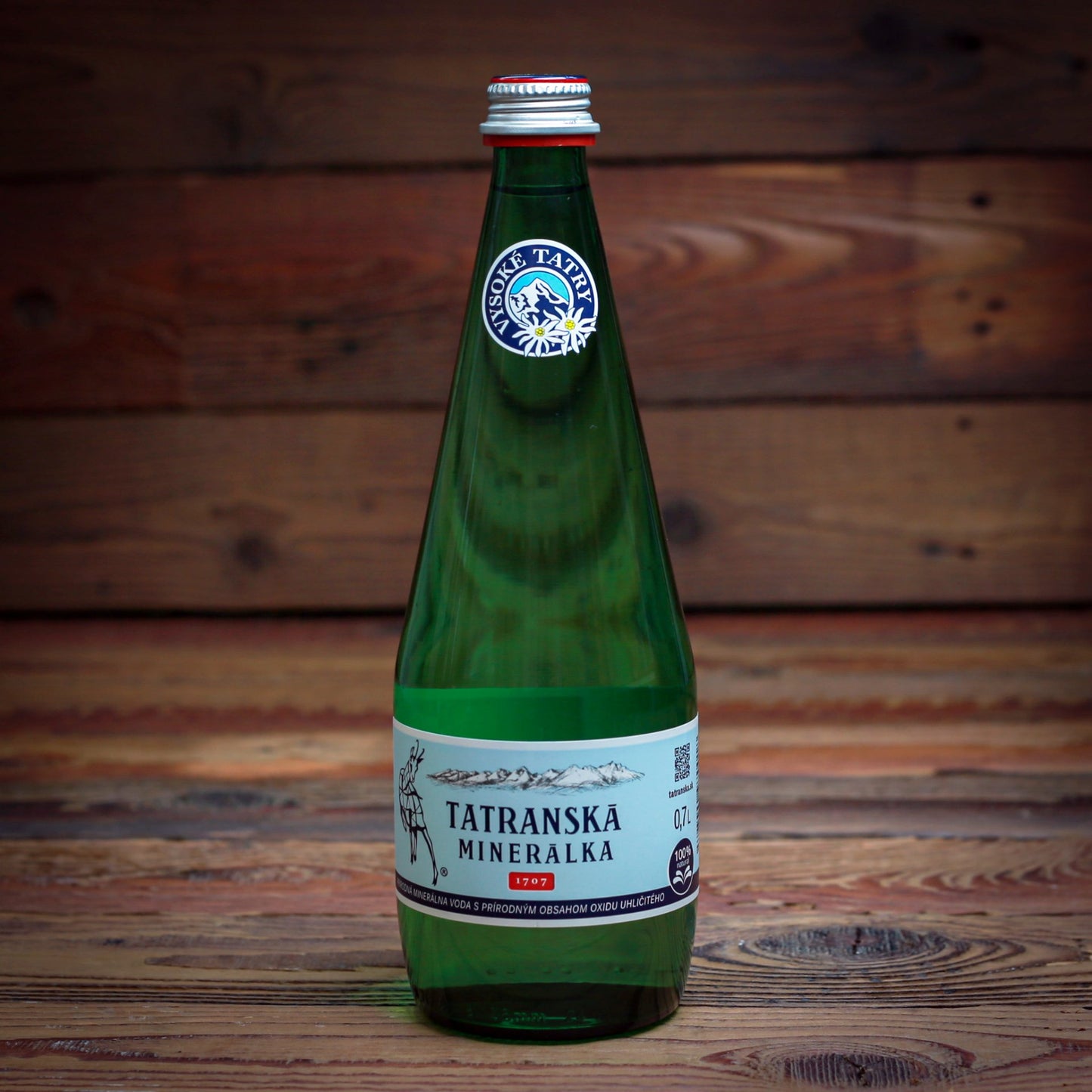 Tatranská minerálka, minerálna voda 700 ml ( v skle )